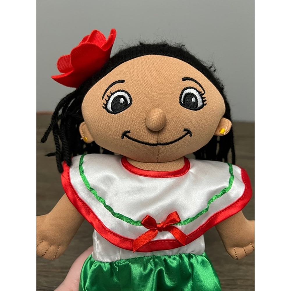 Lakeshore Learning Mexican Heritage Multi-Cultural Plush Doll Red White Green